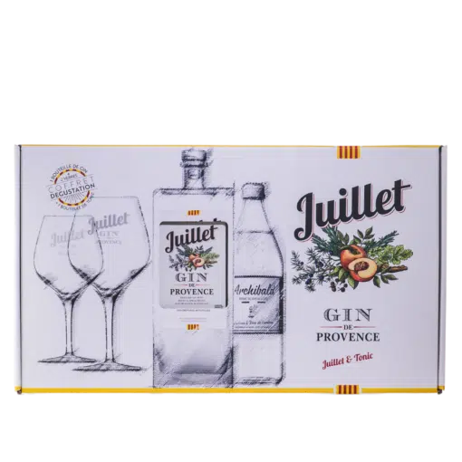 Coffret GIN JUILLET, ARCHIBALD TONIC + 2 VERRES